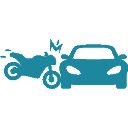 motorcycle accident icon blue