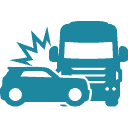 truck accident icon blue