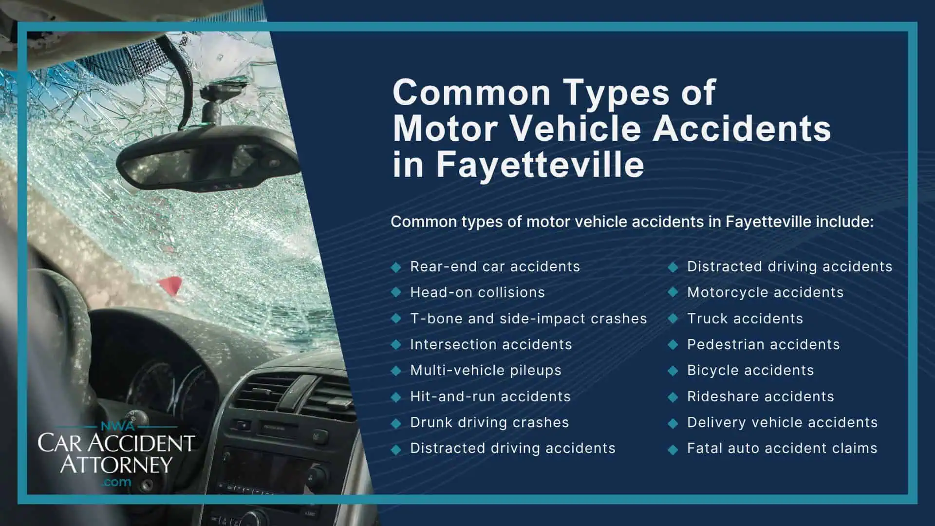 Why Motor Vehicle Accident Claims in Fayetteville Can Be Complicated; Common Types of Motor Vehicle Accidents in Fayetteville