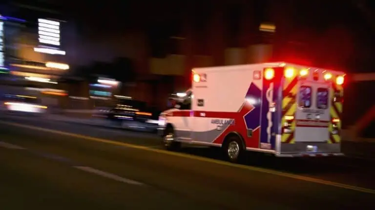 Ambulance, concept of rear-end collision in Arkansas on I-40