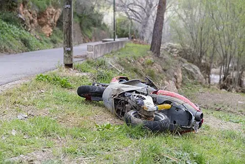 crashed motorcycle, motorcycle claim concept