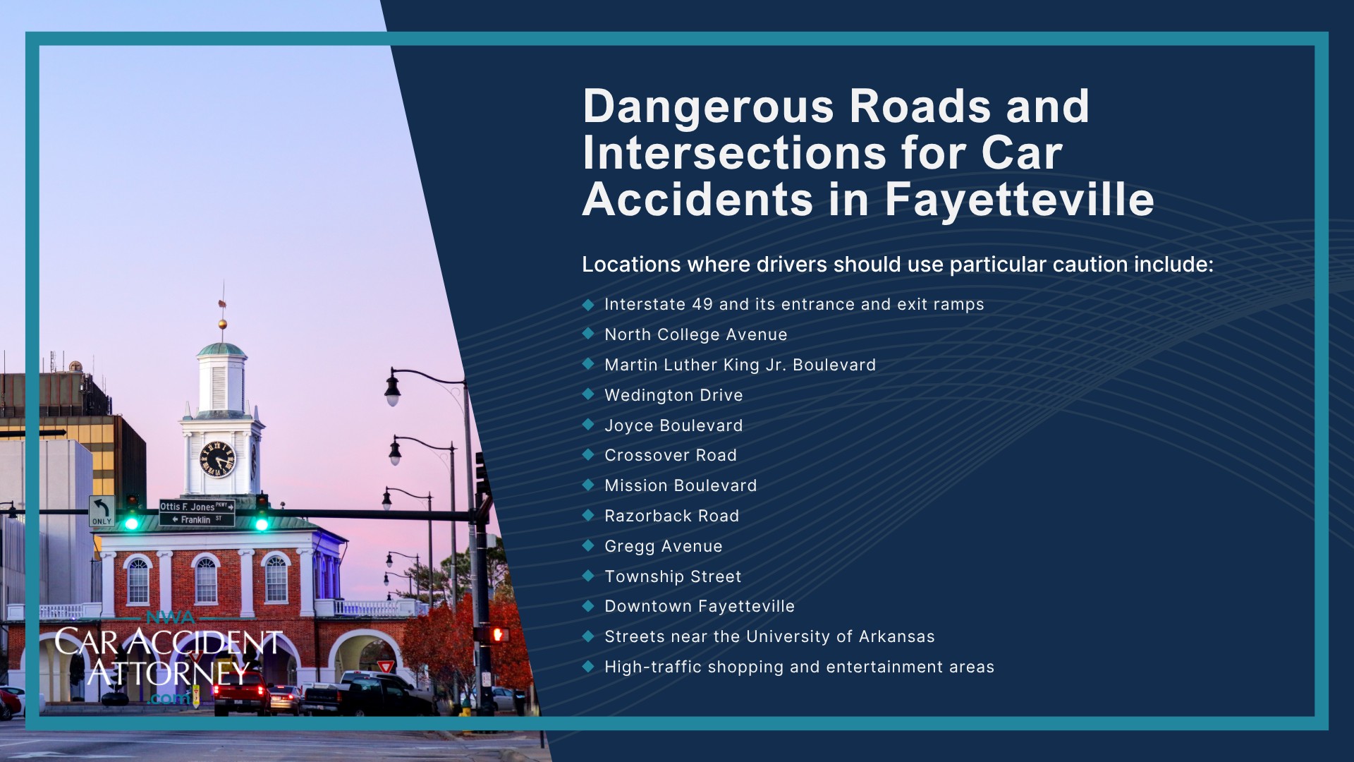 Why Motor Vehicle Accident Claims in Fayetteville Can Be Complicated; Common Causes of Car Accidents in Fayetteville; Dangerous Roads and Intersections for Car Accidents in Fayetteville